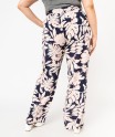 Pantalon viscose large fleuri femme grande taille
